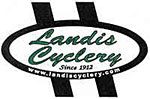The logo for landis cyclery.